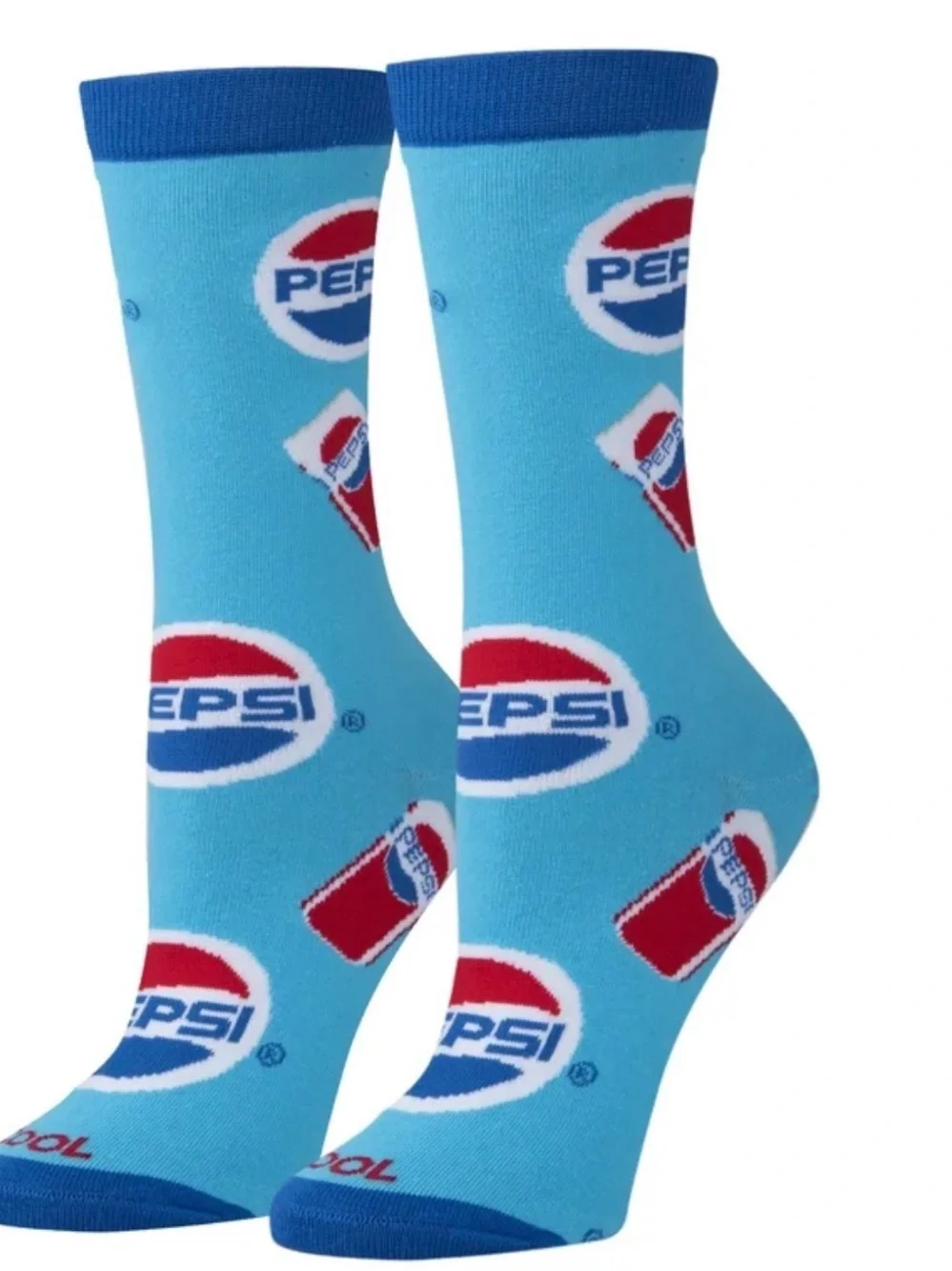 Pepsi Bright Blue Logo Crew Socks Medium NWT